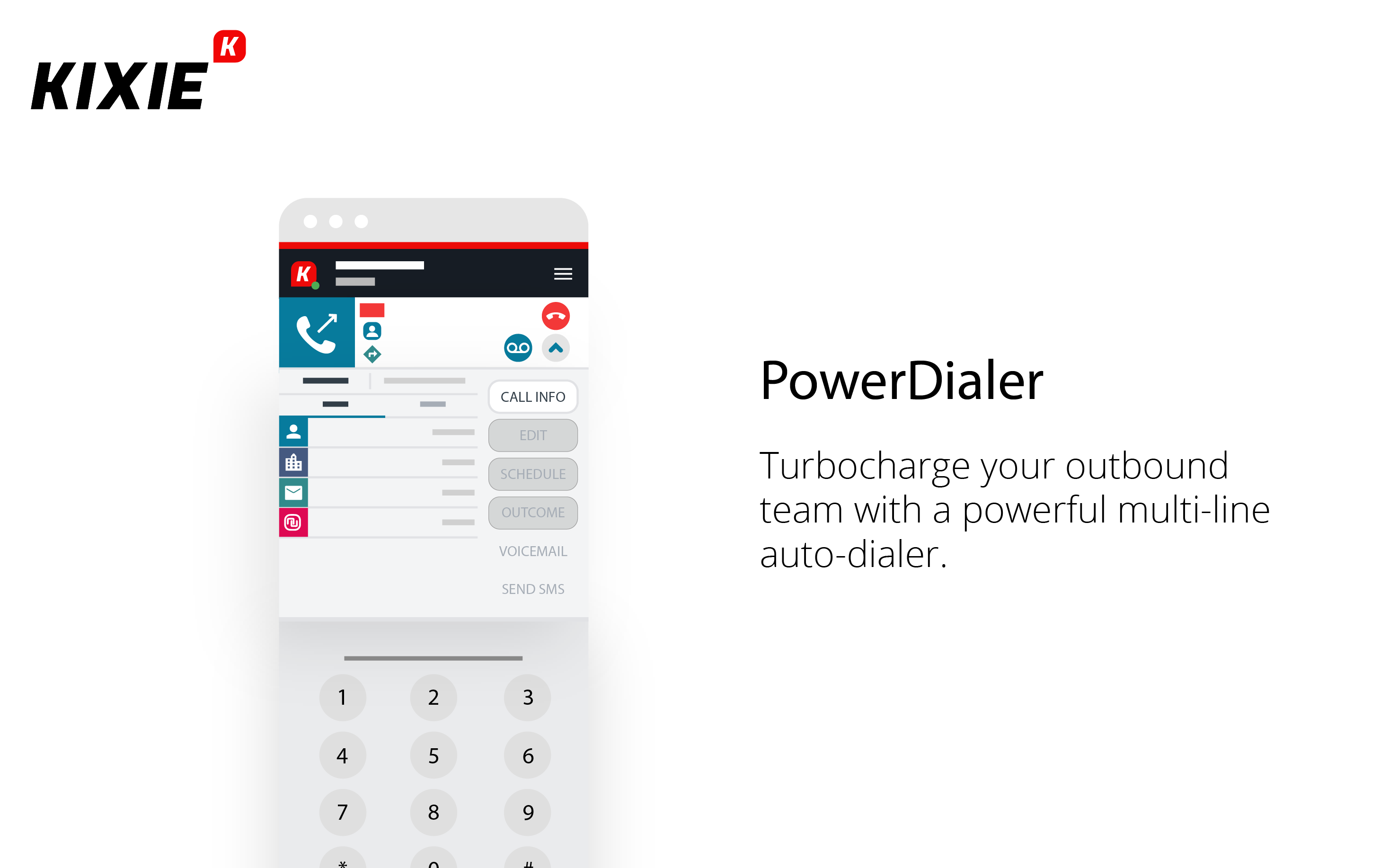 screenshot of Kixie PowerCall